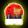 Graphic Catzilla Japanese Funny Retro Catzilla Cats Lover Gift RGB Neon Sign - Image 5