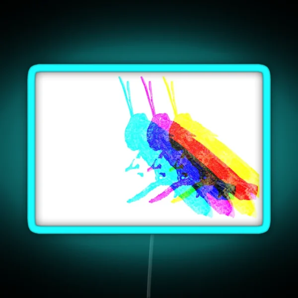 Grashopper Insect Grasshopper Green RGB Neon Sign
