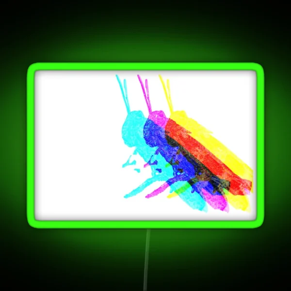 Grashopper Insect Grasshopper Green RGB Neon Sign