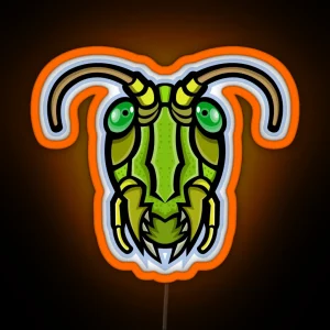 Grasshopper Head Mascot RGB Neon Sign