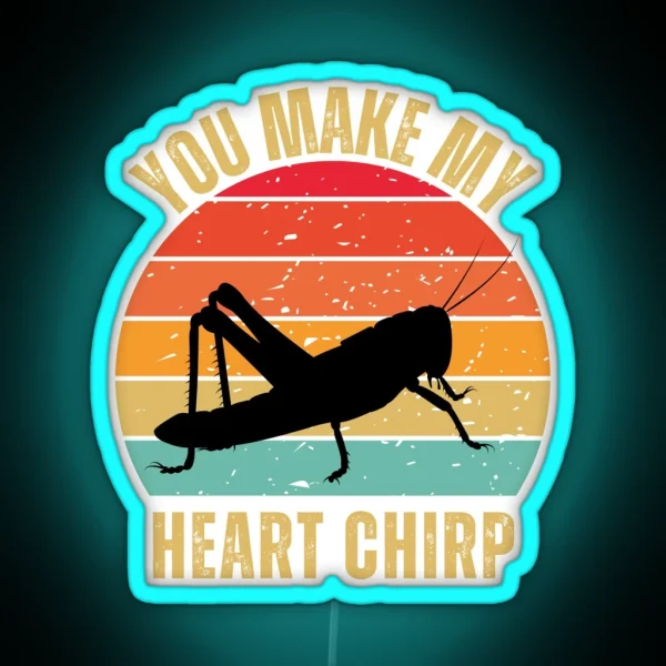 Grasshopper Retro Sunset Grasshopper Grasshopper RGB Neon Sign