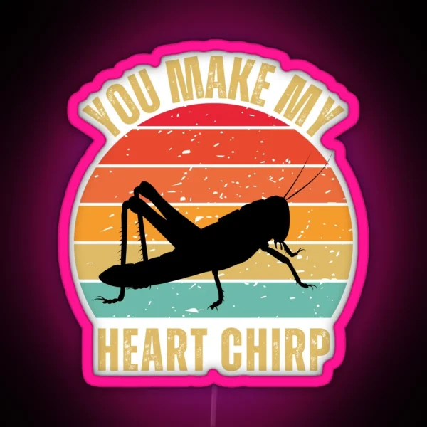 Grasshopper Retro Sunset Grasshopper Grasshopper RGB Neon Sign