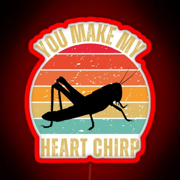 Grasshopper Retro Sunset Grasshopper Grasshopper RGB Neon Sign