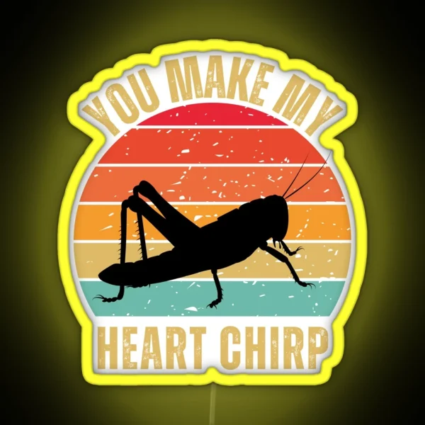 Grasshopper Retro Sunset Grasshopper Grasshopper RGB Neon Sign