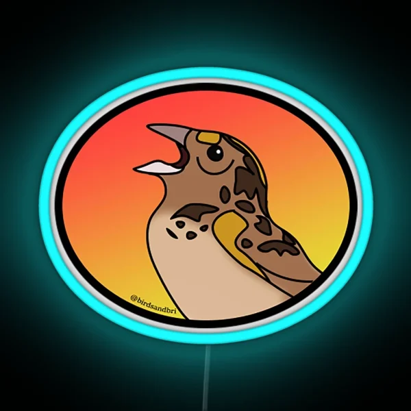 Grasshopper Sparrow Ammodramus Savannarum RGB Neon Sign