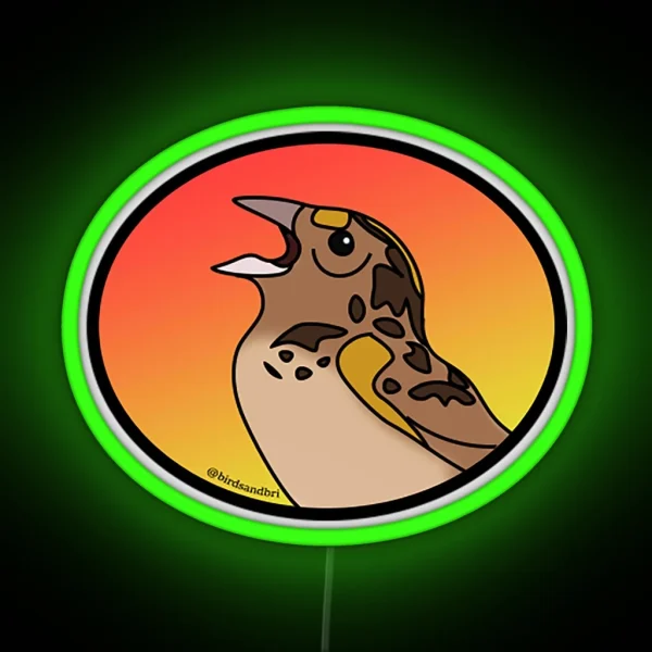Grasshopper Sparrow Ammodramus Savannarum RGB Neon Sign