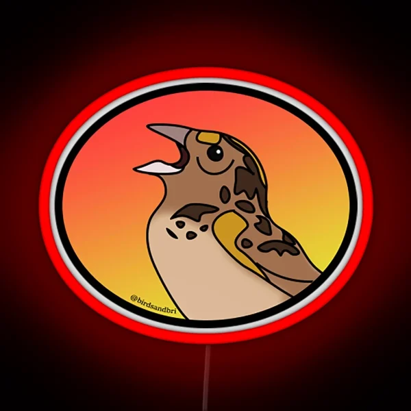 Grasshopper Sparrow Ammodramus Savannarum RGB Neon Sign