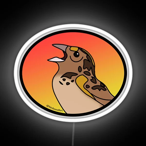 Grasshopper Sparrow Ammodramus Savannarum RGB Neon Sign