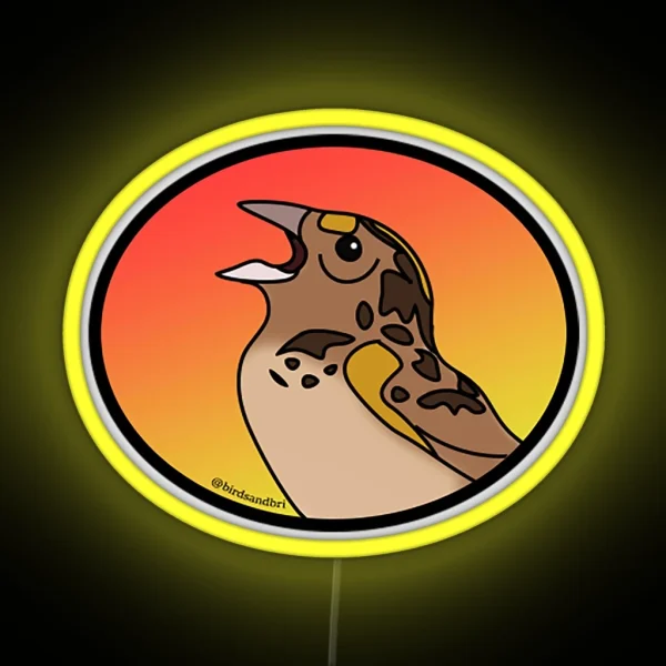 Grasshopper Sparrow Ammodramus Savannarum RGB Neon Sign