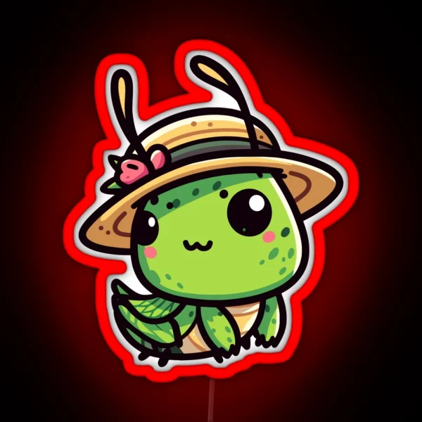 Grasshopper With Hat RGB Neon Sign