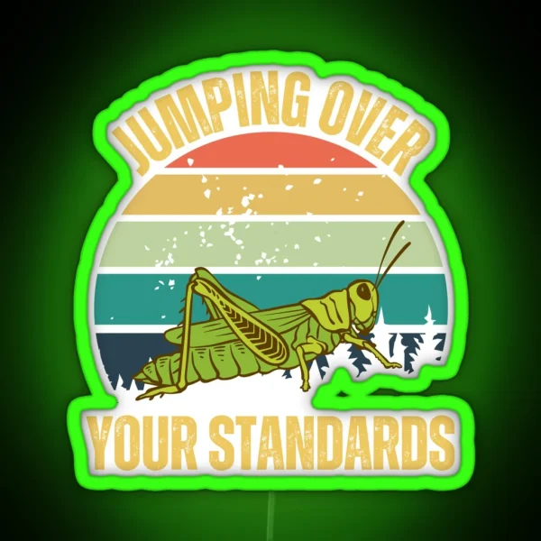 Grasshoppers Retro Sunset Grasshopper Grasshopper RGB Neon Sign