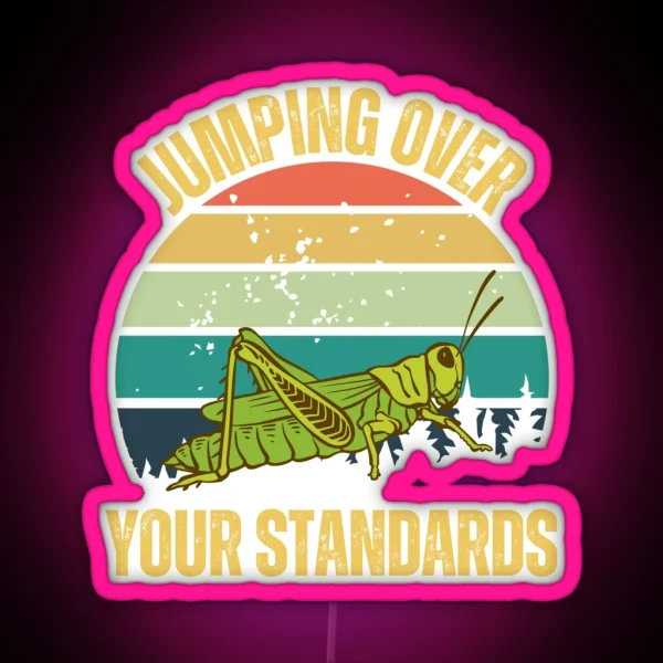 Grasshoppers Retro Sunset Grasshopper Grasshopper RGB Neon Sign