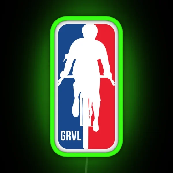 Gravel Cyclist Basketball Style Logo RGB Neon Sign