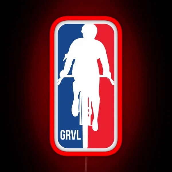 Gravel Cyclist Basketball Style Logo RGB Neon Sign