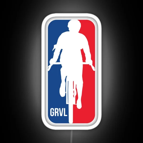 Gravel Cyclist Basketball Style Logo RGB Neon Sign