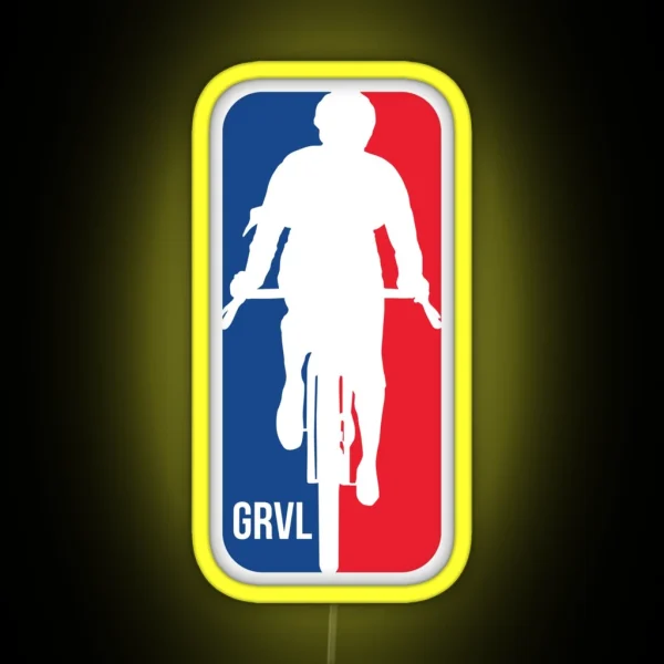Gravel Cyclist Basketball Style Logo RGB Neon Sign