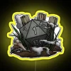 Graveyard Natural 1 Tabletop RPG Gaming Dice RGB Neon Sign - Image 5