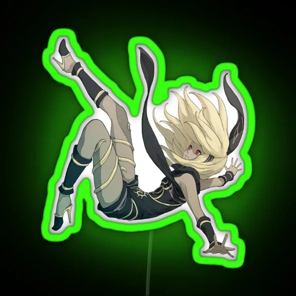 Gravity Rush Falling Kat RGB Neon Sign