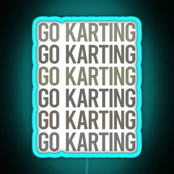 Gray Text Art Go Karting Kart RGB Neon Sign
