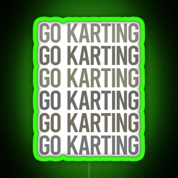 Gray Text Art Go Karting Kart RGB Neon Sign