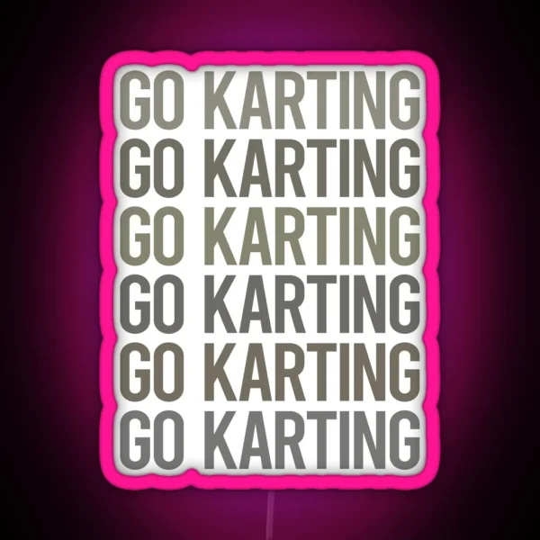 Gray Text Art Go Karting Kart RGB Neon Sign