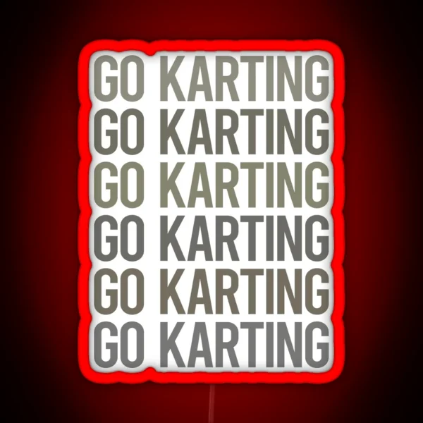 Gray Text Art Go Karting Kart RGB Neon Sign
