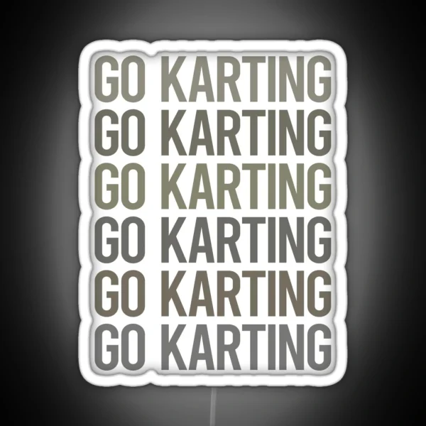 Gray Text Art Go Karting Kart RGB Neon Sign