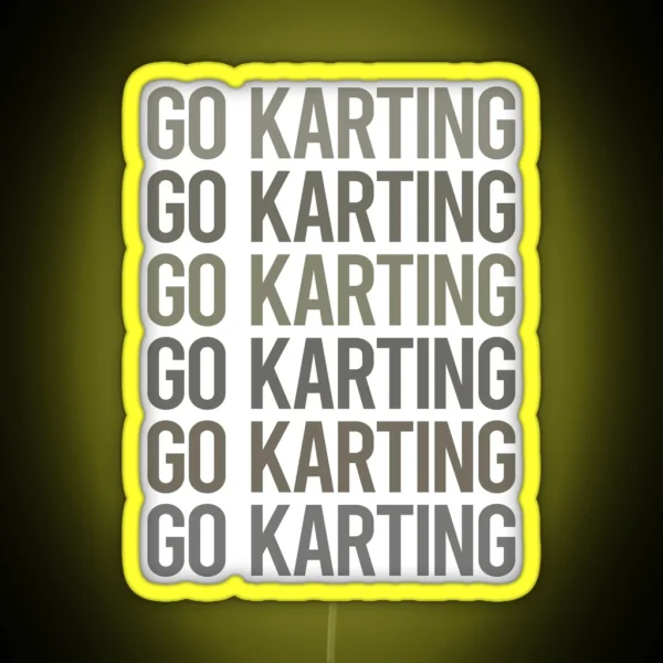 Gray Text Art Go Karting Kart RGB Neon Sign