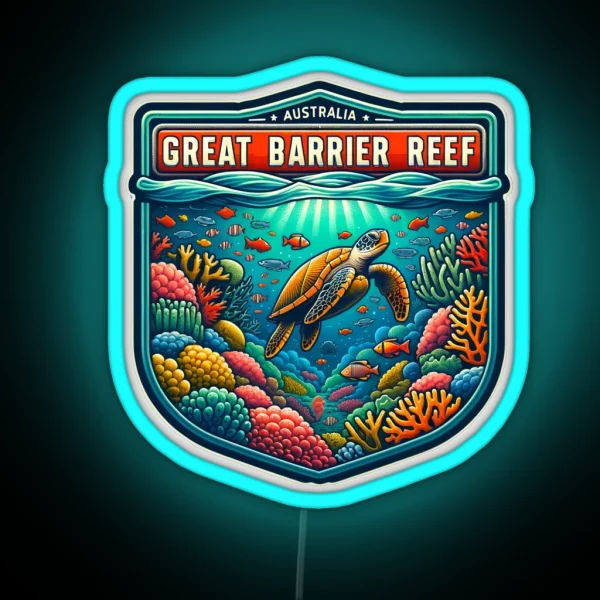 Great Barrier Reef Australia RGB Neon Sign