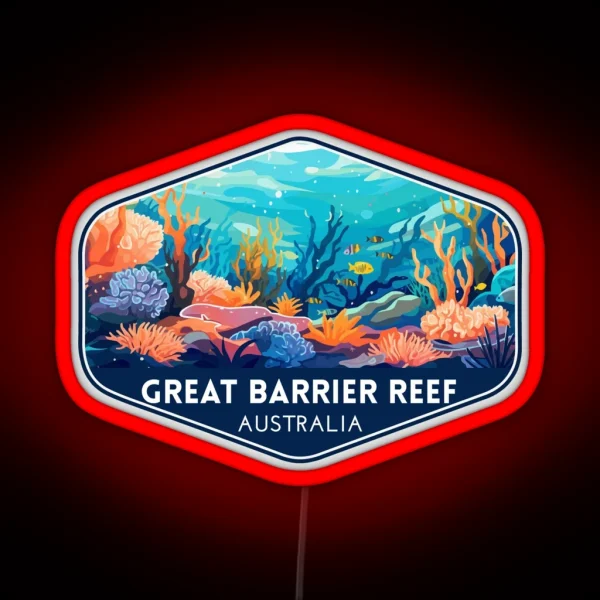 Great Barrier Reef Australia Travel Souvenir RGB Neon Sign