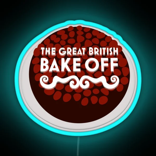 Great British Bake Off Cake Illustration RGB Neon Sign