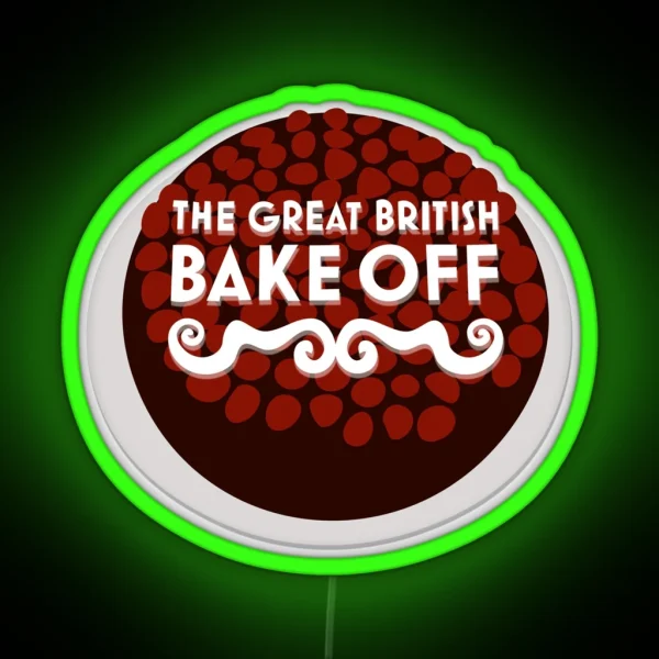 Great British Bake Off Cake Illustration RGB Neon Sign