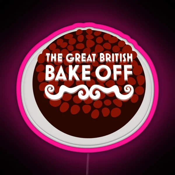 Great British Bake Off Cake Illustration RGB Neon Sign