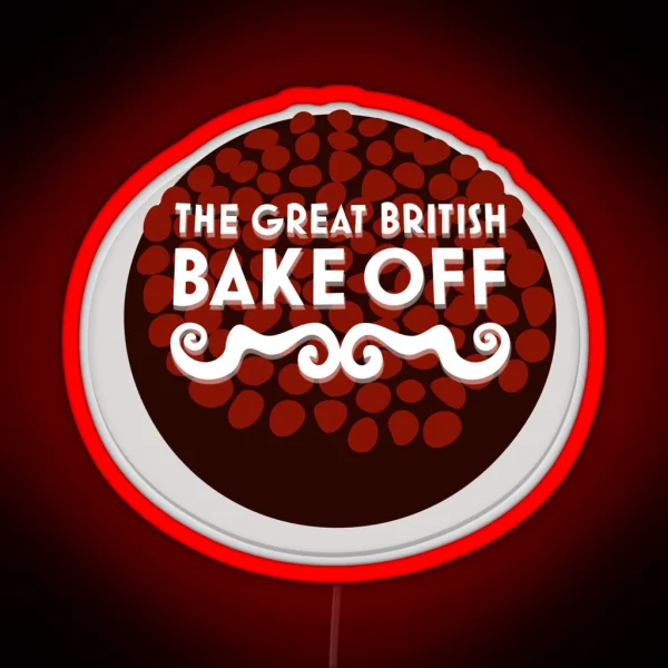 Great British Bake Off Cake Illustration RGB Neon Sign