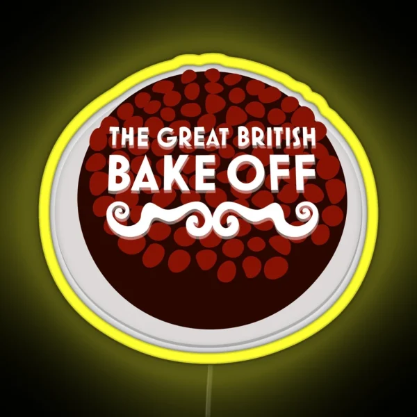 Great British Bake Off Cake Illustration RGB Neon Sign