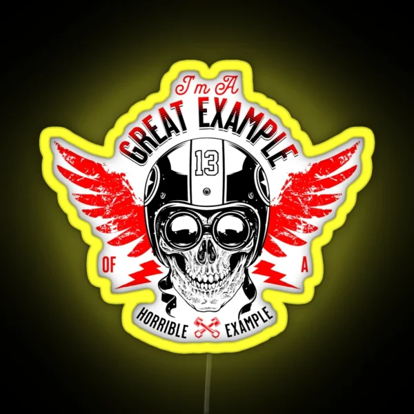 Great Example Of A Horrible Example Funny Skull RGB Neon Sign