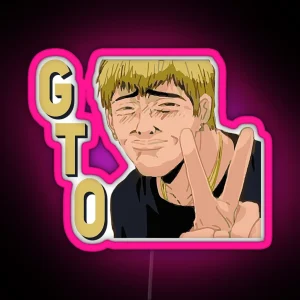 Great Teacher Onizuka GTO Peace Sign Aesthetic RGB Neon Sign