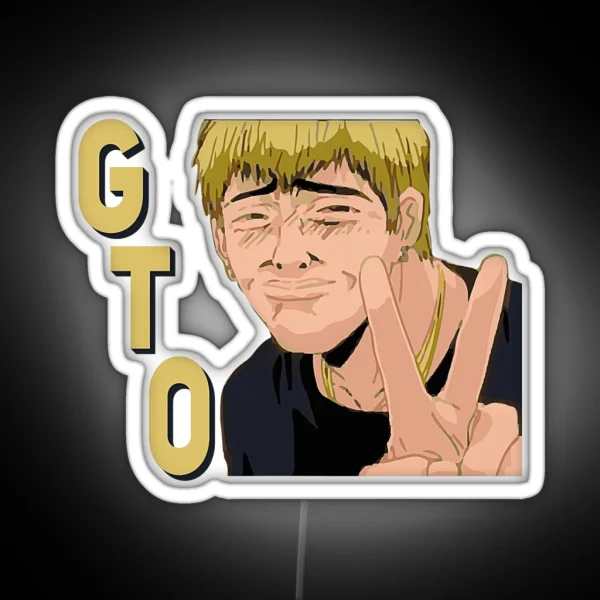 Great Teacher Onizuka GTO Peace Sign Aesthetic RGB Neon Sign