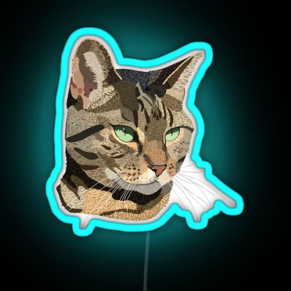 Green Eyed Kitty RGB Neon Sign