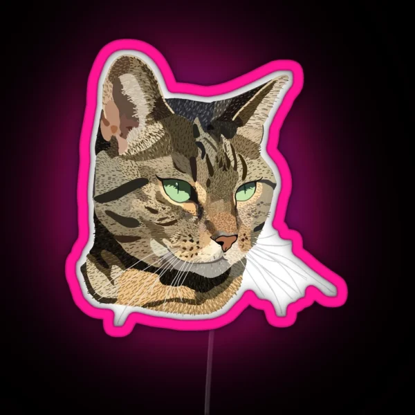 Green Eyed Kitty RGB Neon Sign