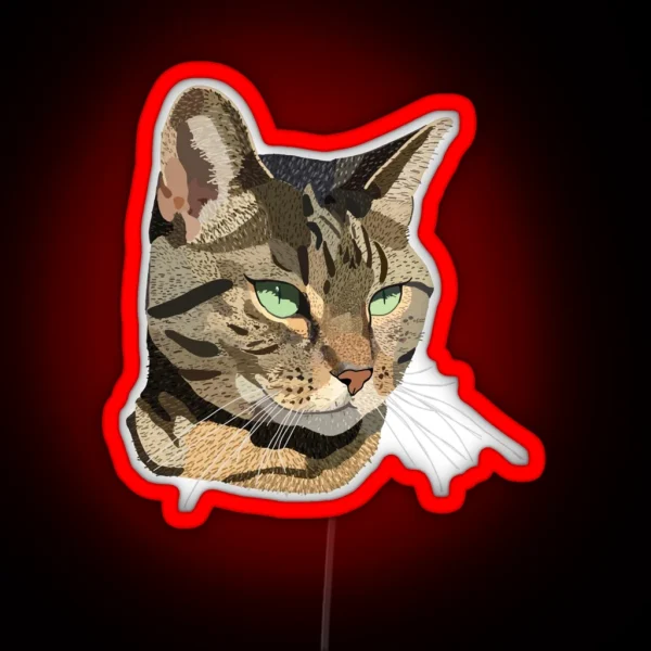 Green Eyed Kitty RGB Neon Sign