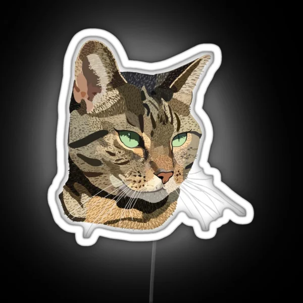Green Eyed Kitty RGB Neon Sign