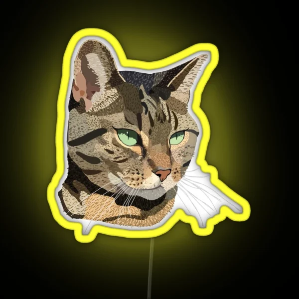 Green Eyed Kitty RGB Neon Sign