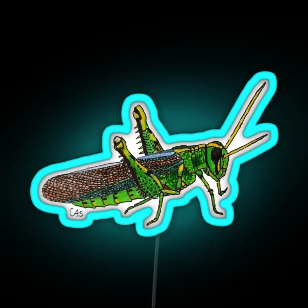 Green Grasshopper RGB Neon Sign