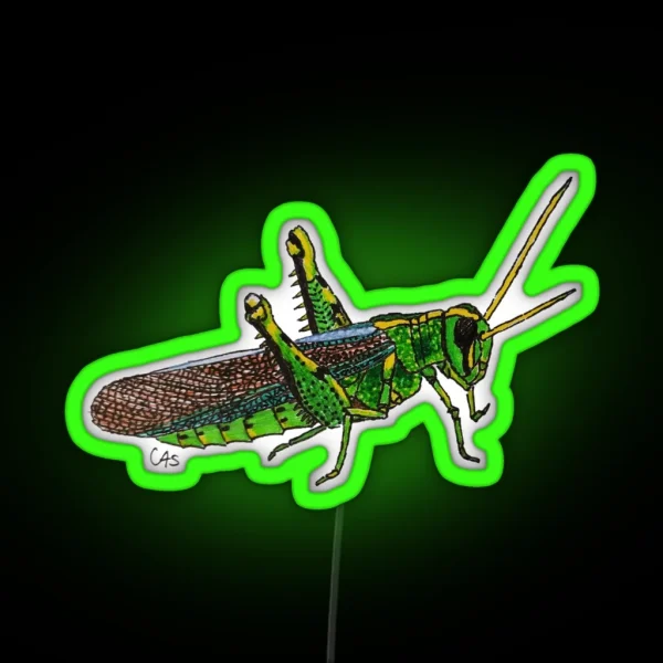 Green Grasshopper RGB Neon Sign