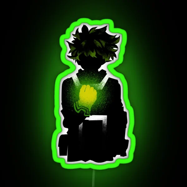 Green Haired Hero RGB Neon Sign