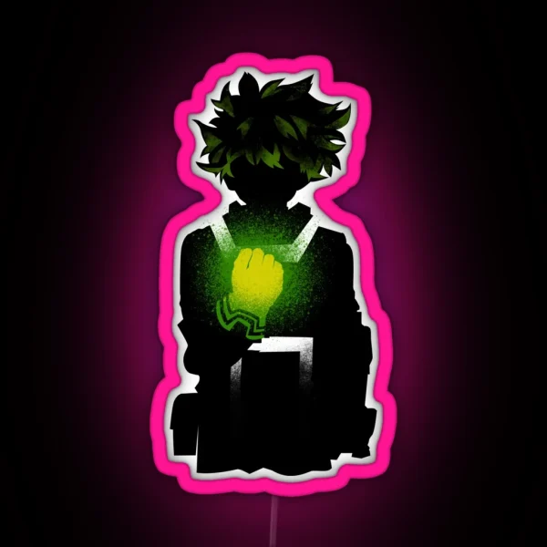 Green Haired Hero RGB Neon Sign