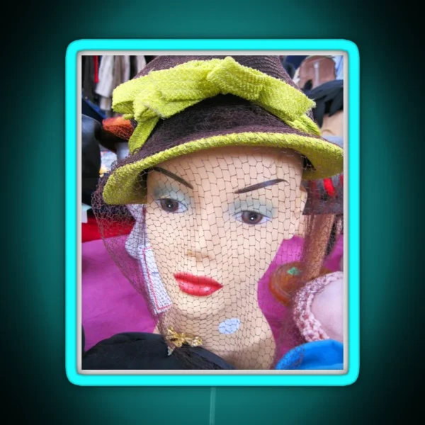 Green Hat Netting Mannequin RGB Neon Sign