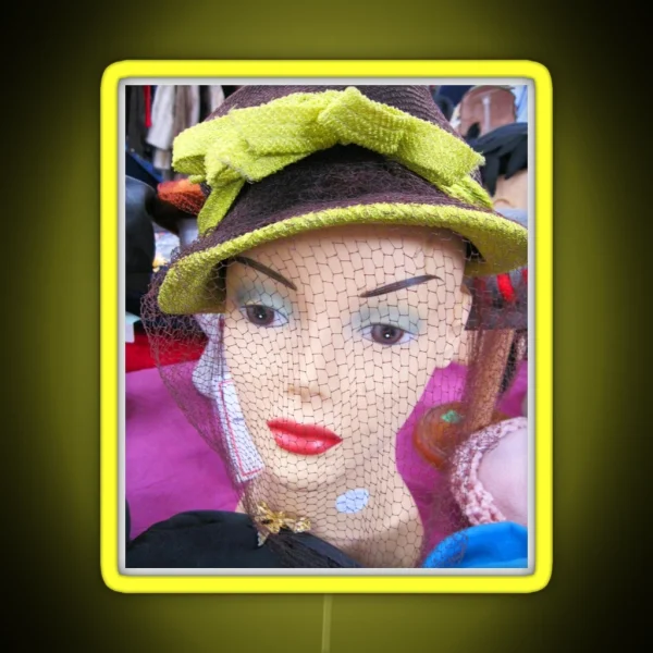 Green Hat Netting Mannequin RGB Neon Sign
