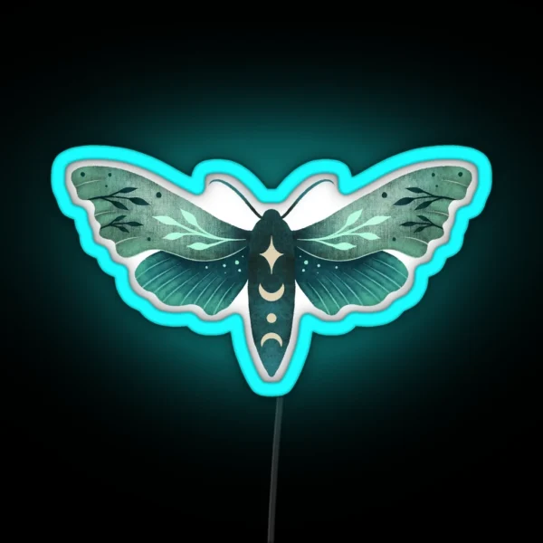 Green Hawk Moth 1 RGB Neon Sign